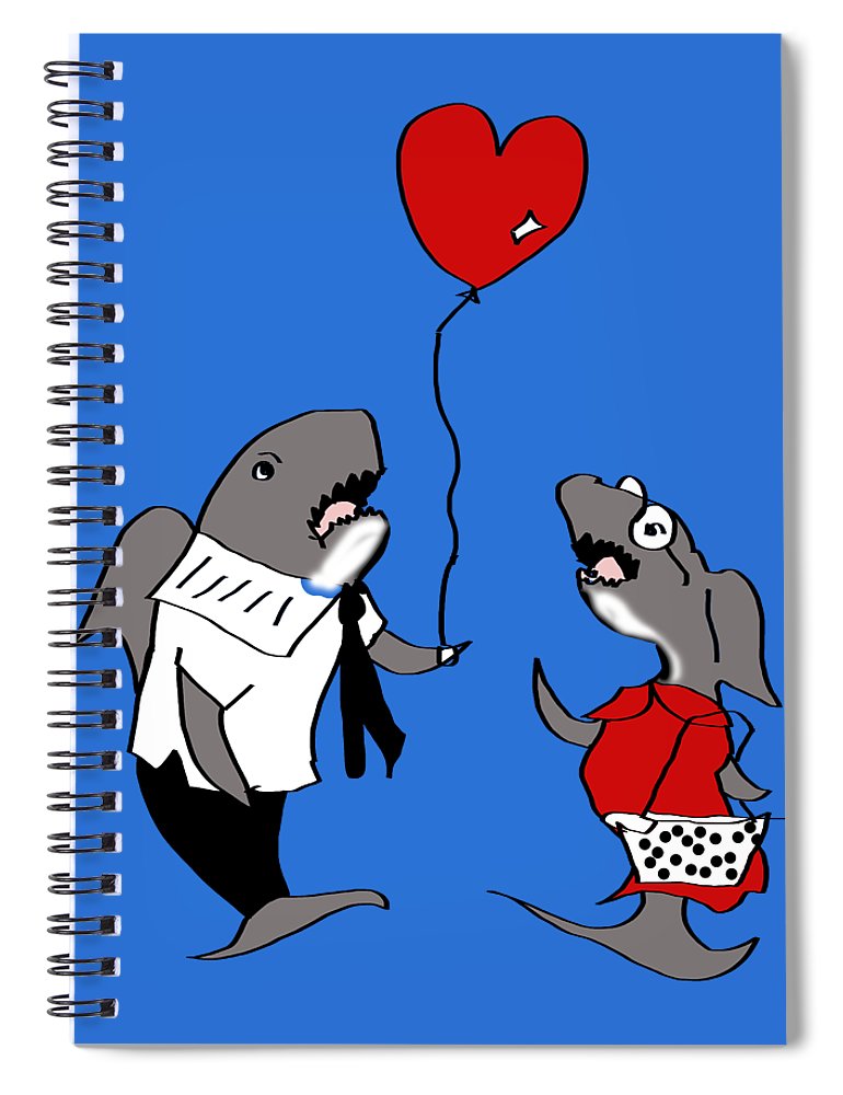 Shark Valentine - Spiral Notebook