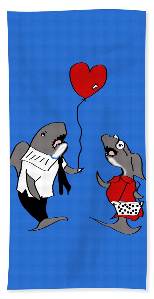 Shark Valentine - Beach Towel