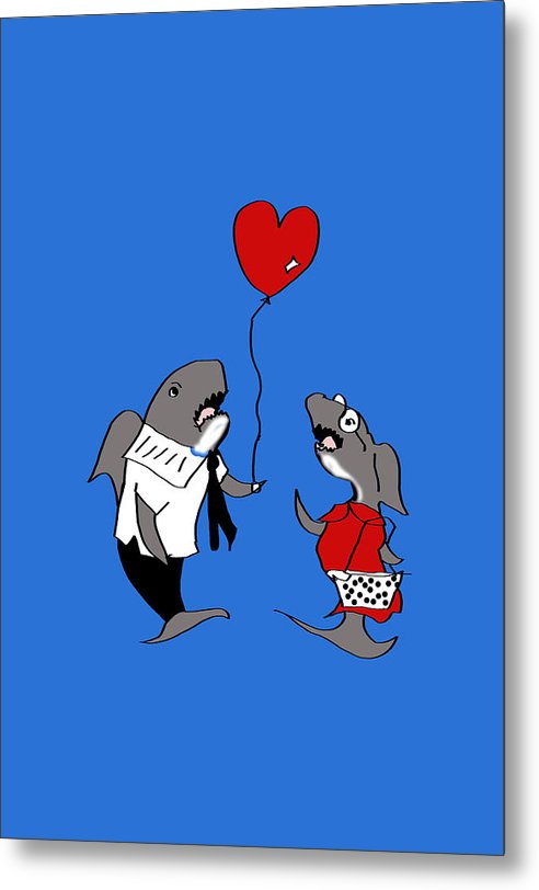 Shark Valentine - Metal Print