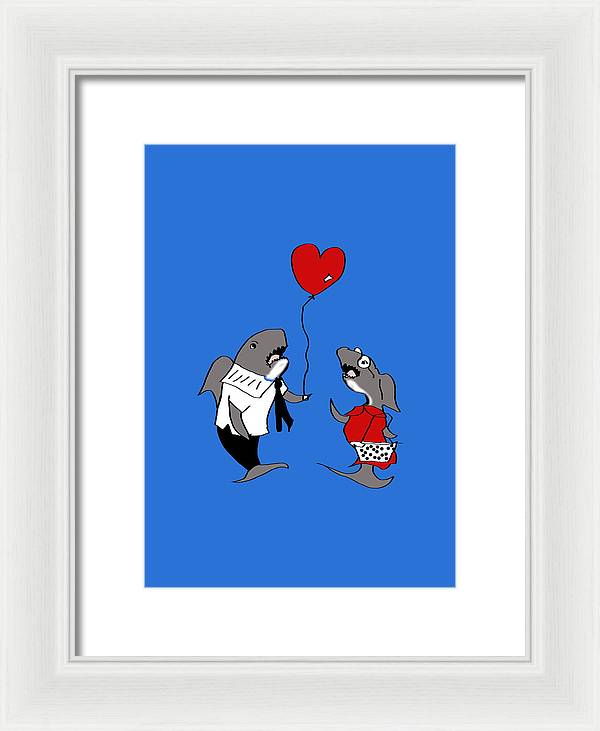 Shark Valentine - Framed Print