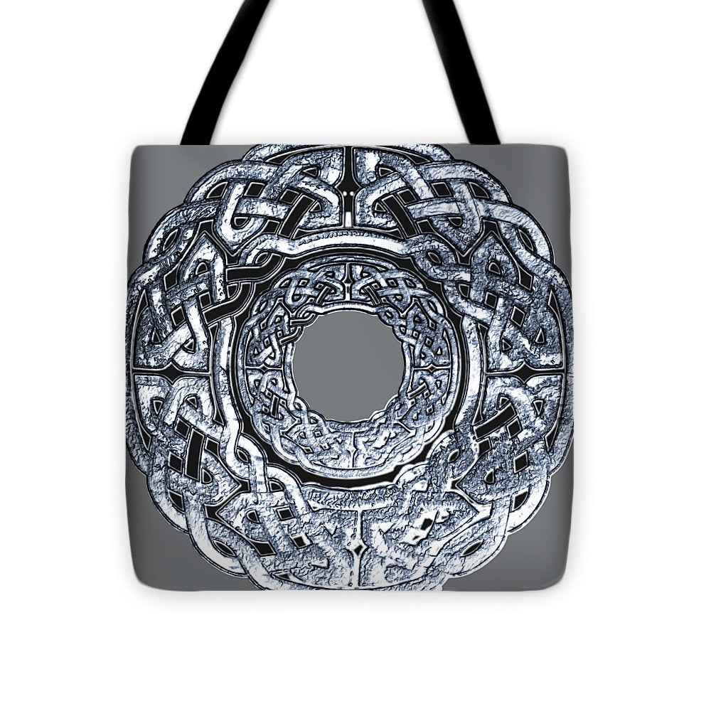 Silver Celtic Knot Circle - Tote Bag