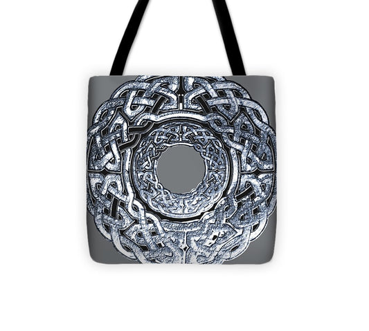 Silver Celtic Knot Circle - Tote Bag