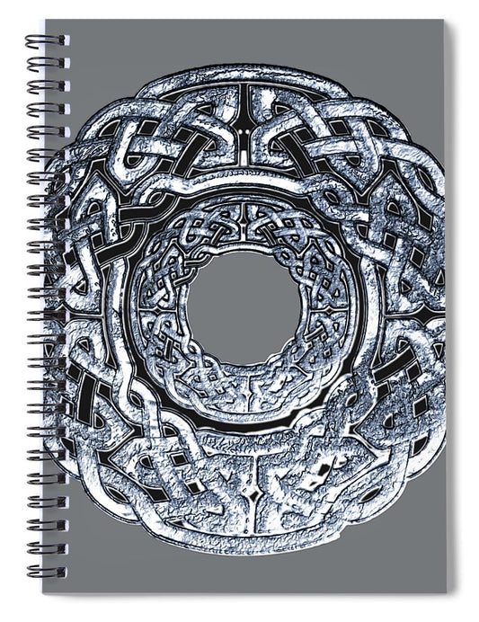 Silver Celtic Knot Circle - Spiral Notebook