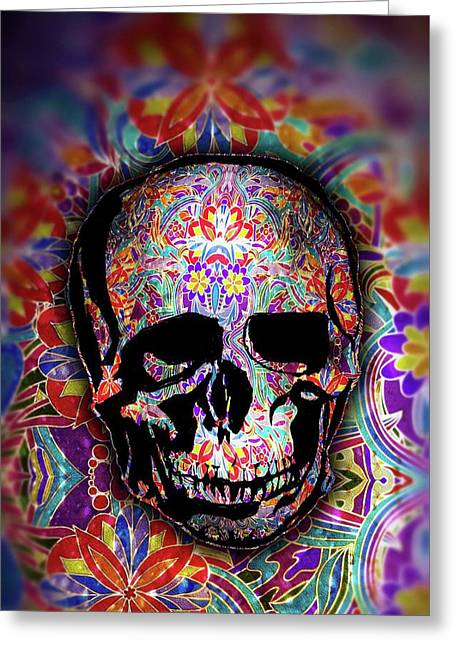 Skull With Sparkle Pattern - Greeting Card
