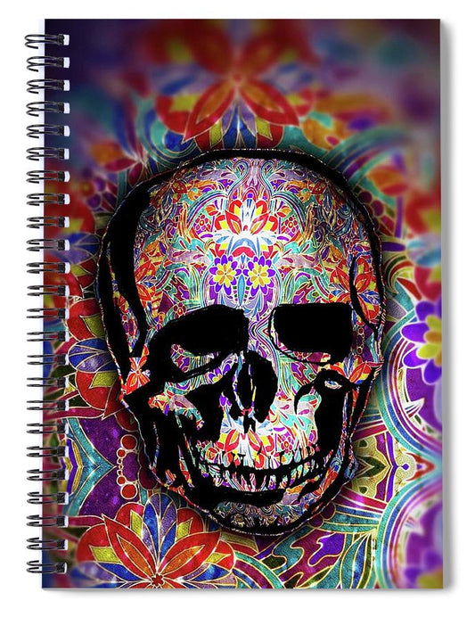 Skull With Sparkle Pattern - Spiral Notebook
