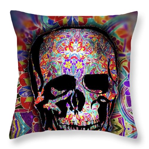 Skull With Sparkle Pattern - Throw Pillow