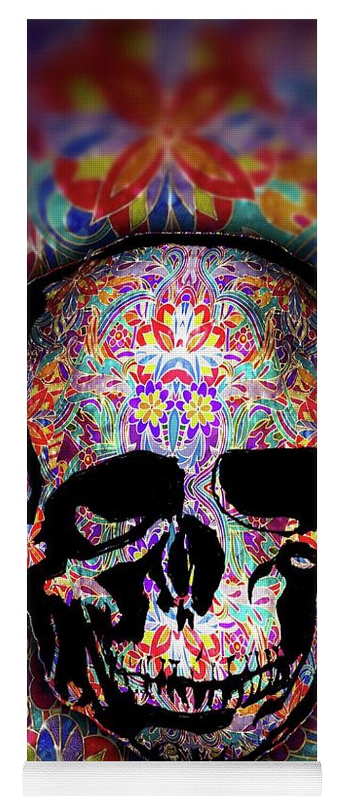 Skull With Sparkle Pattern - Yoga Mat
