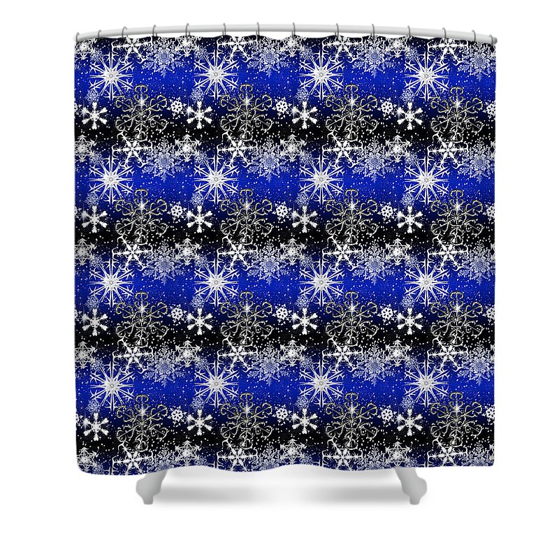 Snowflakes At Night - Shower Curtain