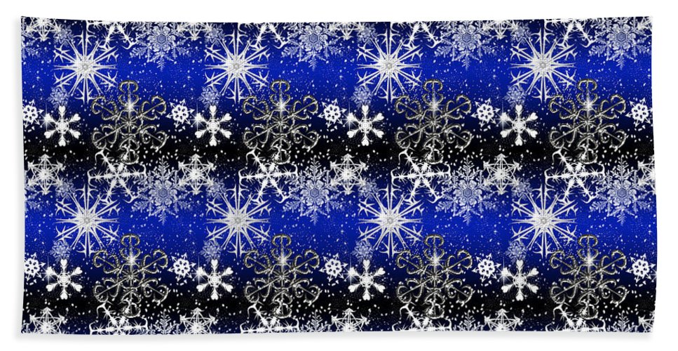 Snowflakes At Night - Bath Towel