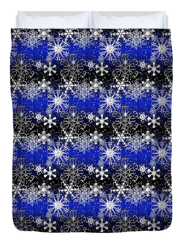 Snowflakes At Night - Duvet Cover