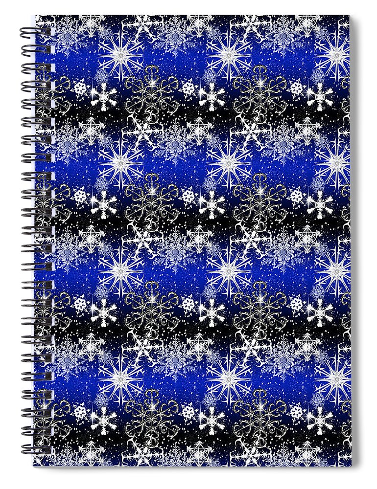 Snowflakes At Night - Spiral Notebook