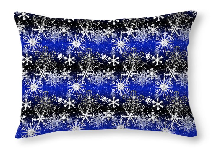 Snowflakes At Night - Throw Pillow