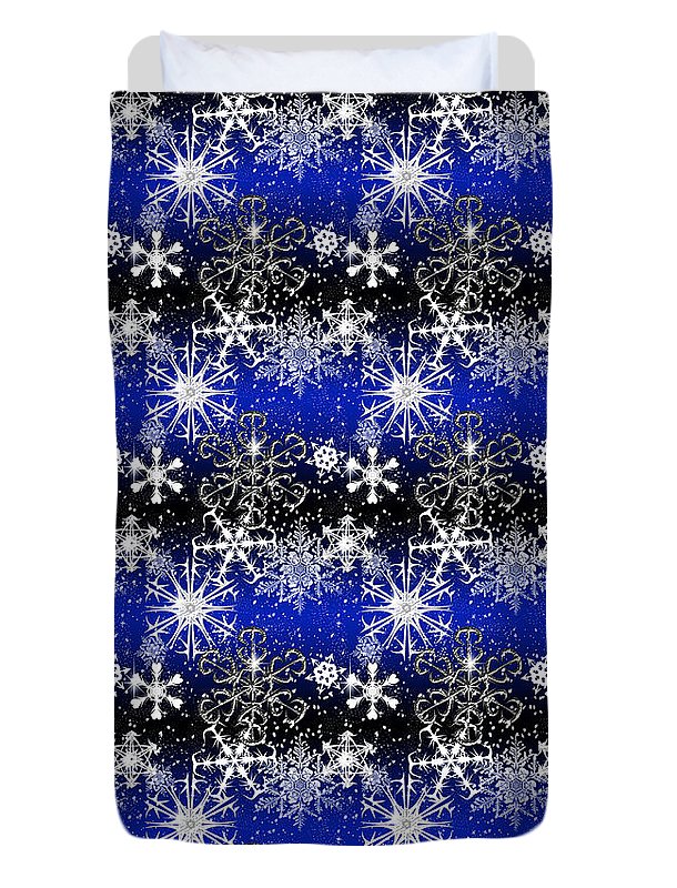 Snowflakes At Night - Duvet Cover