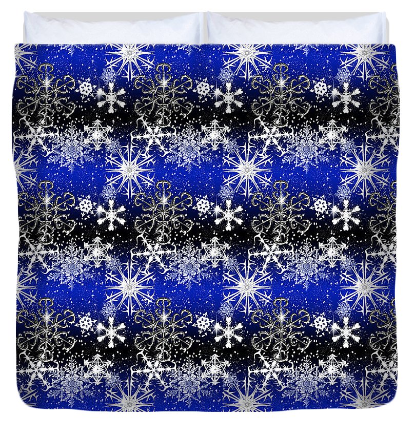 Snowflakes At Night - Duvet Cover