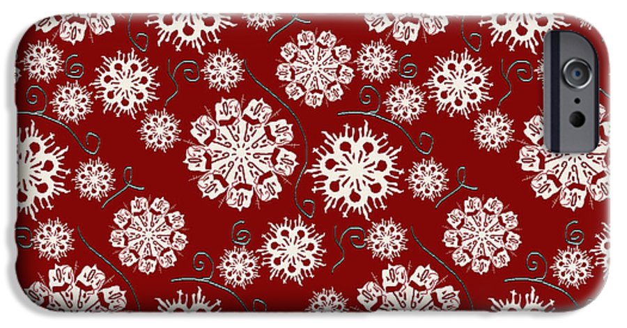 Snowflakes On Red - Phone Case