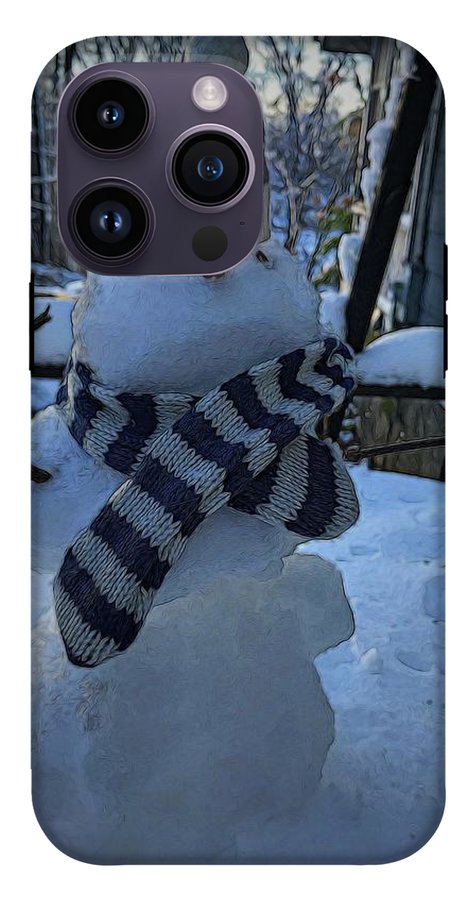 Snowman At My Table - Phone Case
