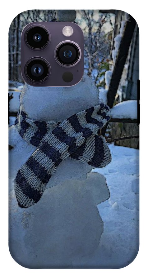Snowman At My Table - Phone Case