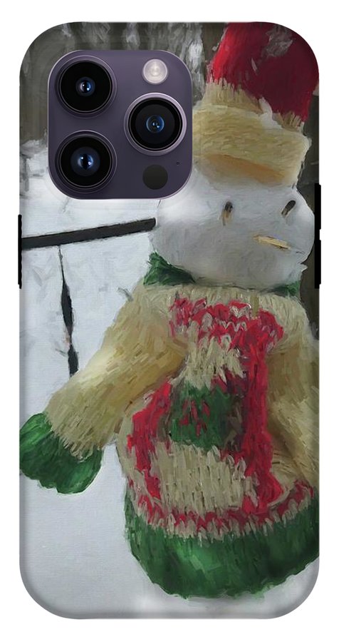 Snowman At My Table In A Sweater - Phone Case