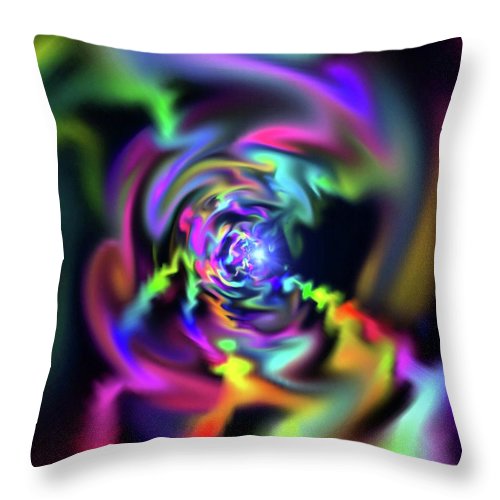 Soft Blend Color Swirl - Throw Pillow