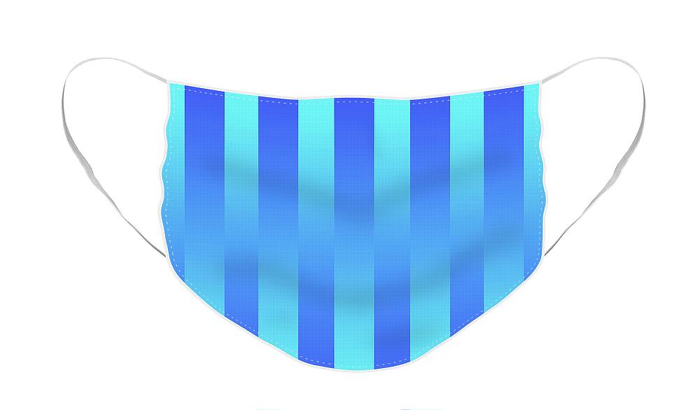 Soft Blue Stripes - Face Mask