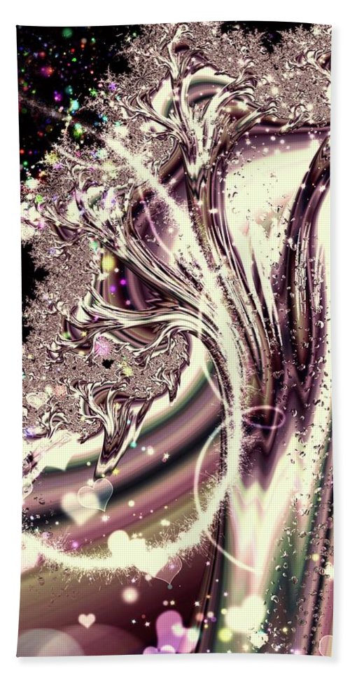 Sometimes I can See Your Soul Liquid Silver Fractal - Bath Towel