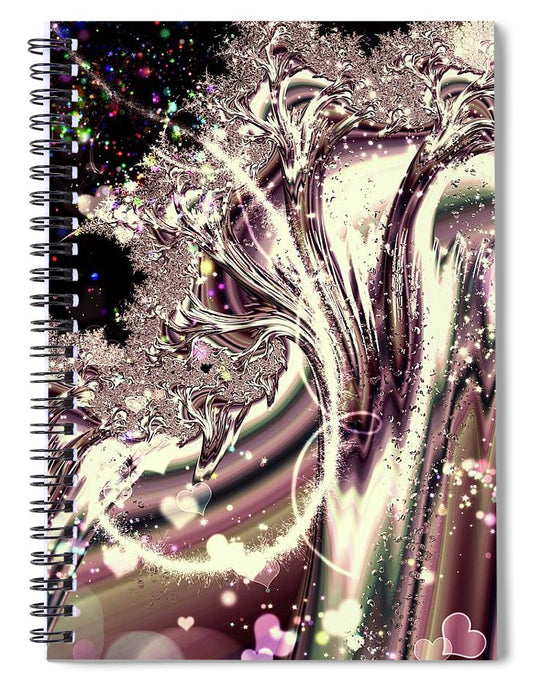 Sometimes I can See Your Soul Liquid Silver Fractal - Spiral Notebook