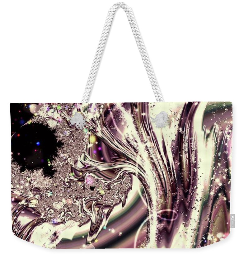 Sometimes I can See Your Soul Liquid Silver Fractal - Weekender Tote Bag