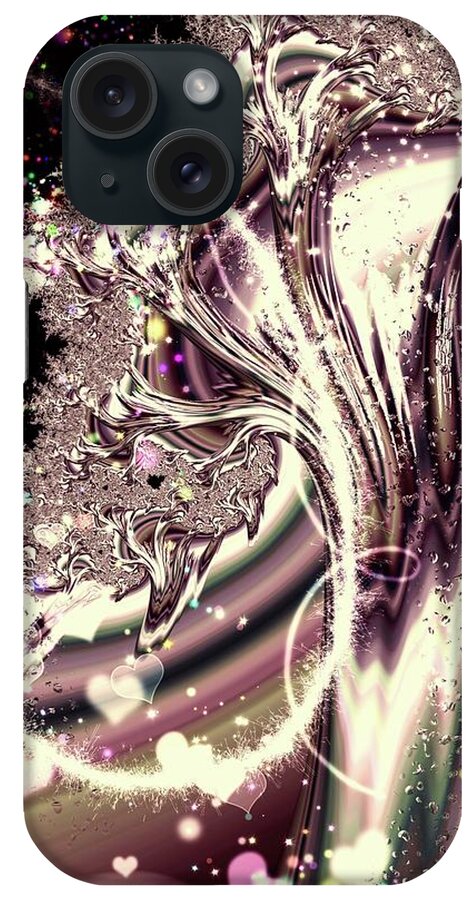 Sometimes I can See Your Soul Liquid Silver Fractal - Phone Case