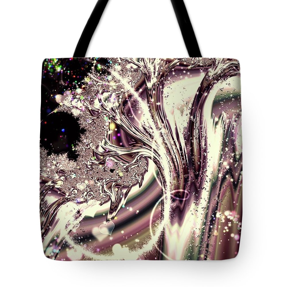 Sometimes I can See Your Soul Liquid Silver Fractal - Tote Bag