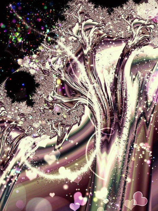 Sometimes I can See Your Soul Liquid Silver Fractal - Art Print