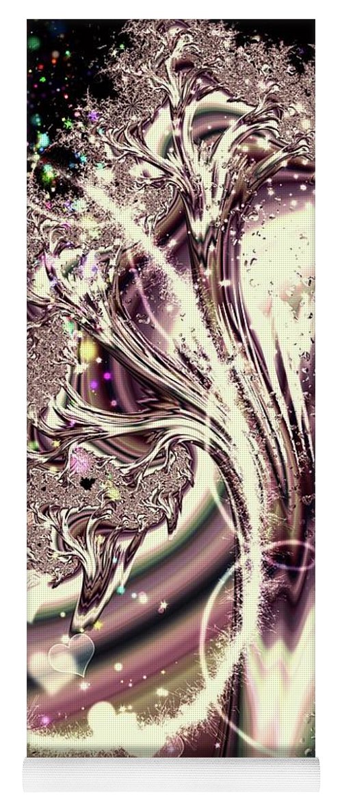 Sometimes I can See Your Soul Liquid Silver Fractal - Yoga Mat