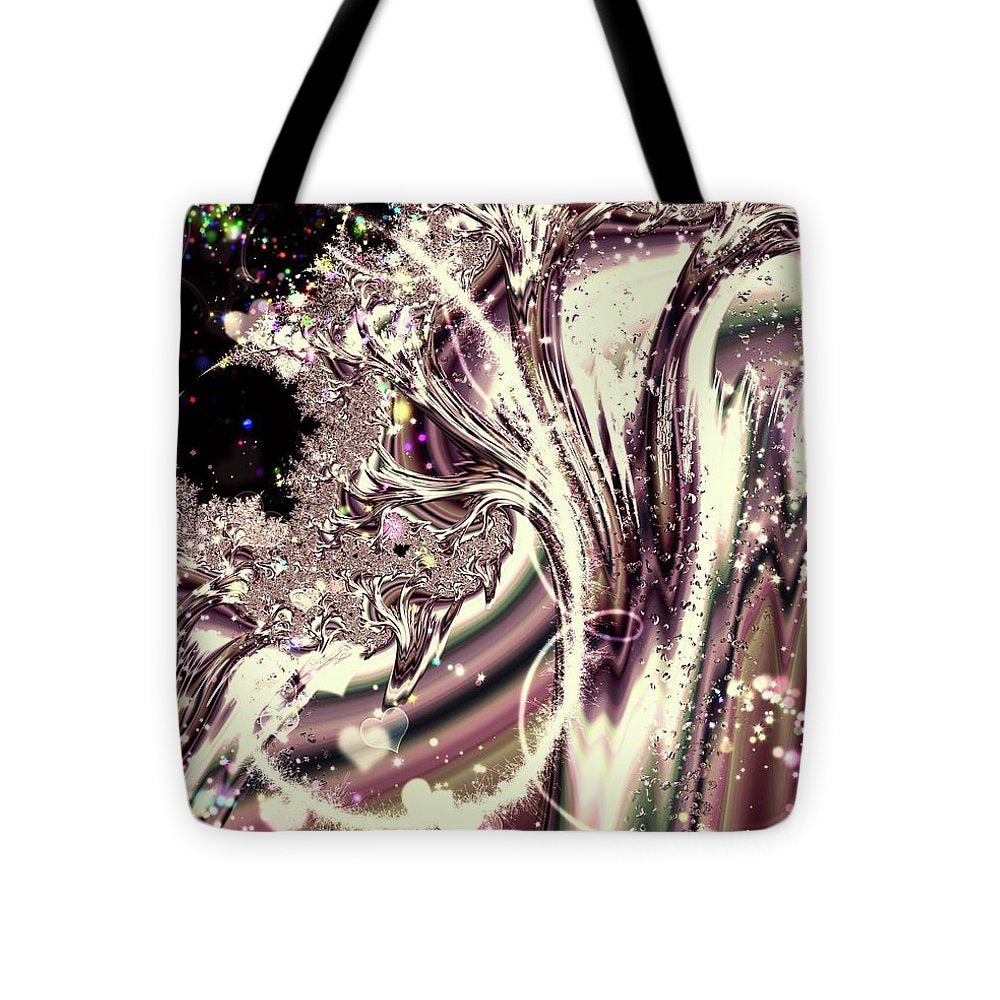 Sometimes I can See Your Soul Liquid Silver Fractal - Tote Bag