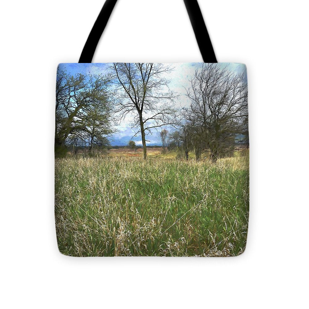 Spring Prairie Grass Landscape - Tote Bag