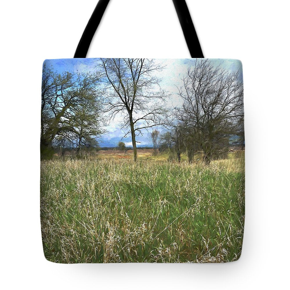 Spring Prairie Grass Landscape - Tote Bag