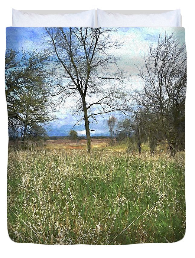 Spring Prairie Grass Landscape - Duvet Cover