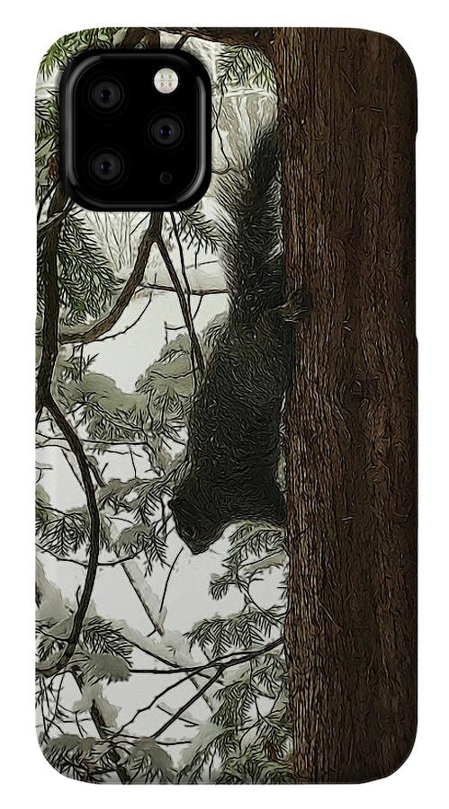Squirrel on a Snowy Tree - Phone Case