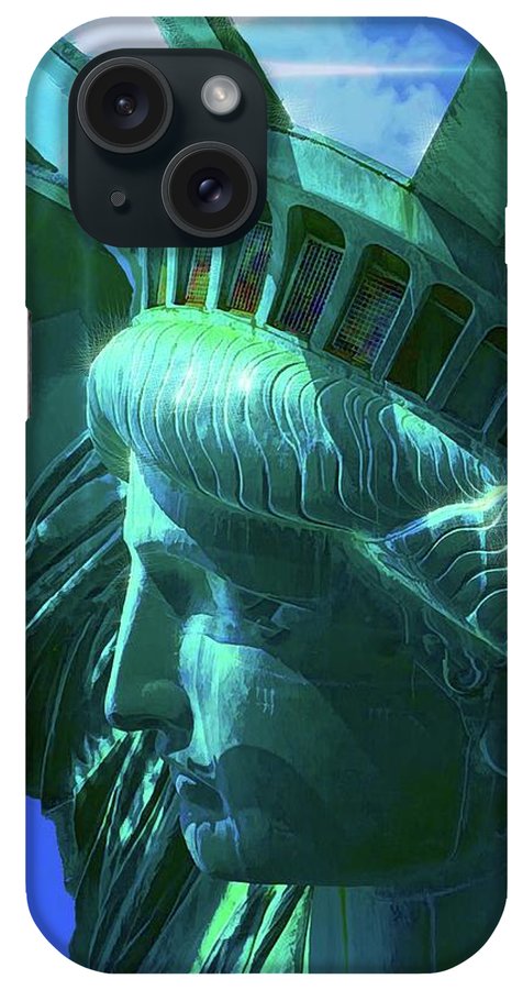 Statue of Liberty Graphic In The Sun - Phone Case