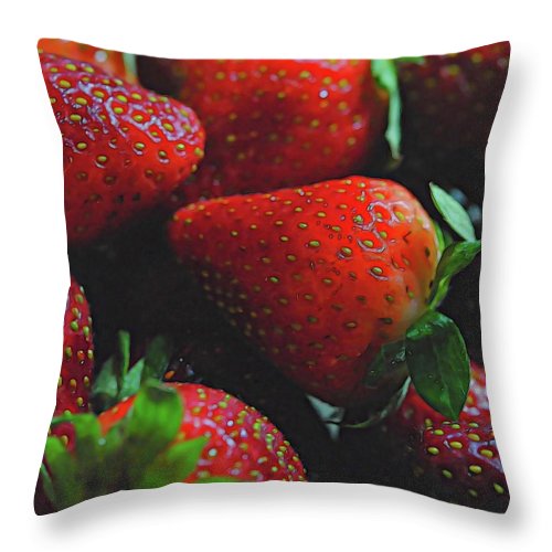 Strawberries - Throw Pillow