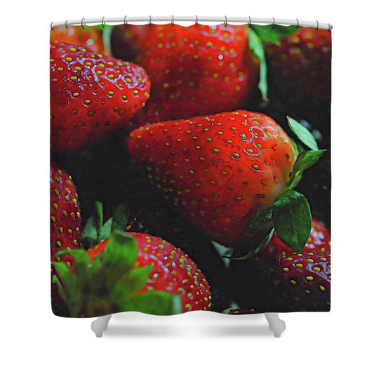 Strawberries - Shower Curtain