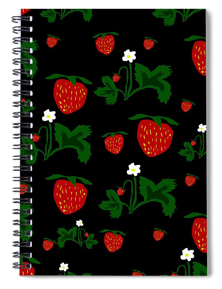 Strawberries Pattern - Spiral Notebook