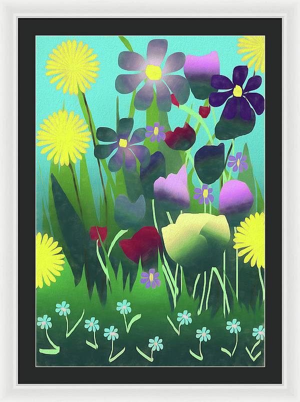 Summer Flower Garden - Framed Print