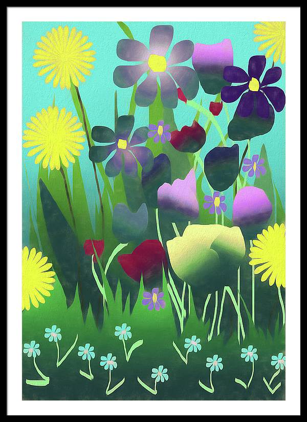 Summer Flower Garden - Framed Print