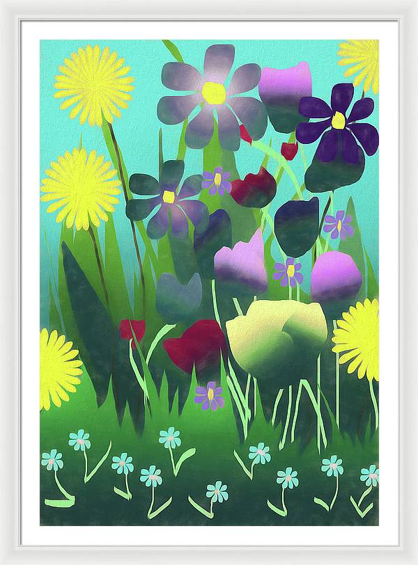 Summer Flower Garden - Framed Print