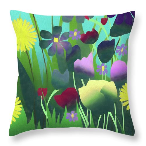 Summer Flower Garden - Throw Pillow