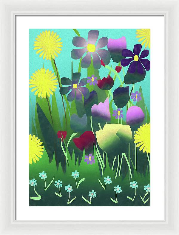 Summer Flower Garden - Framed Print