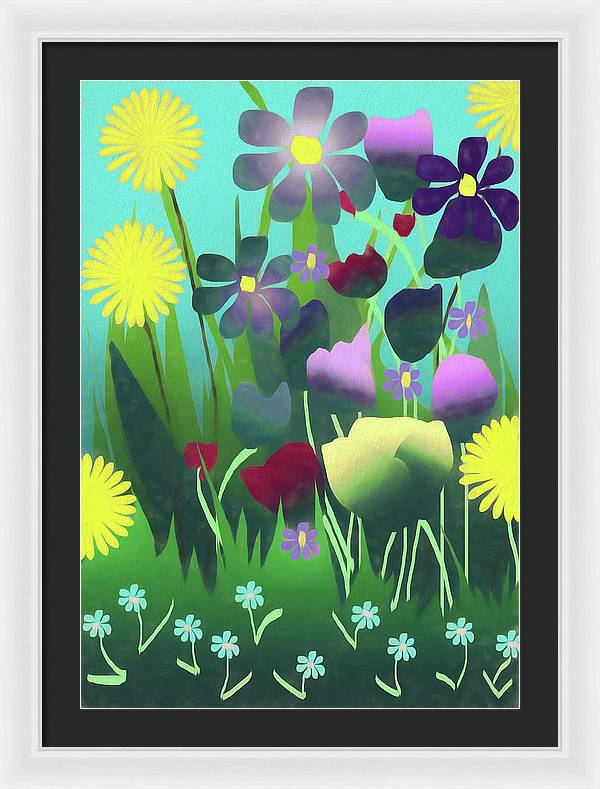 Summer Flower Garden - Framed Print