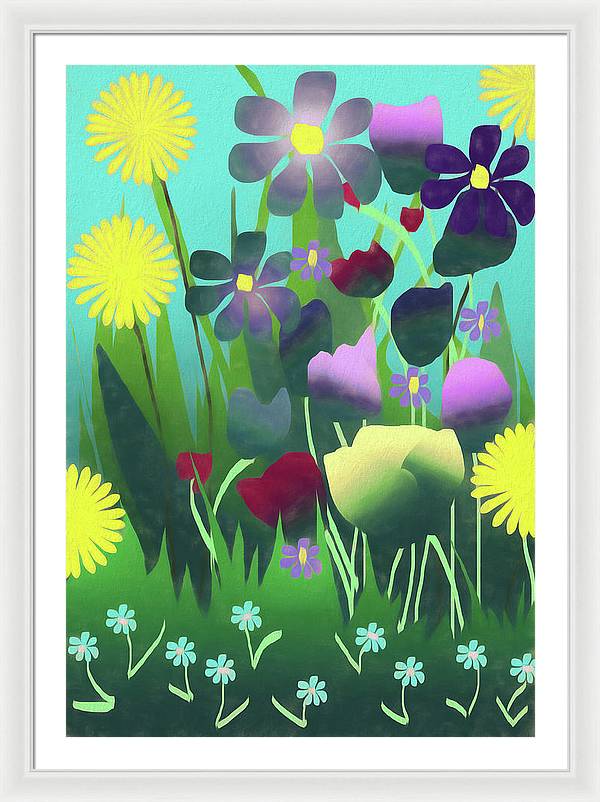 Summer Flower Garden - Framed Print