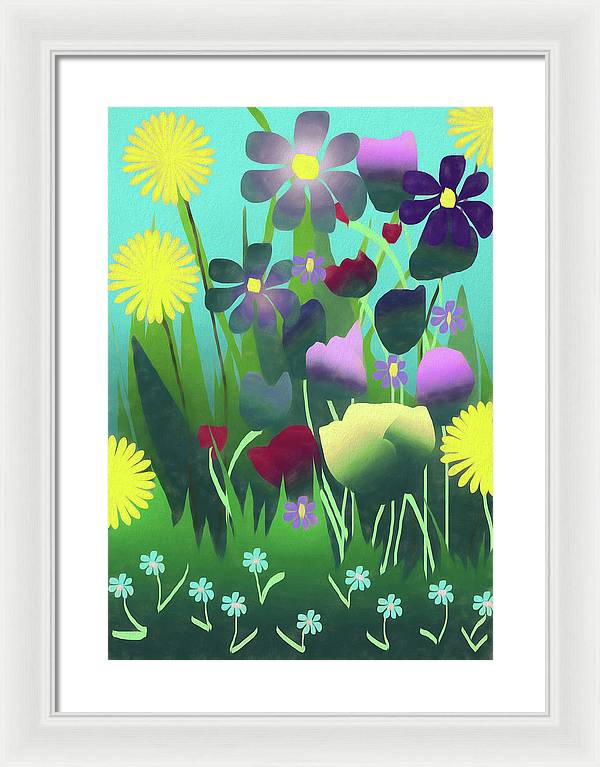 Summer Flower Garden - Framed Print