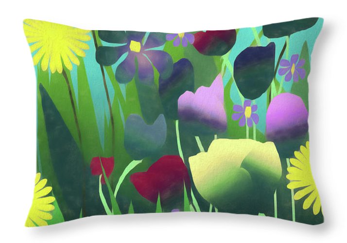 Summer Flower Garden - Throw Pillow