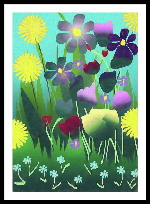 Summer Flower Garden - Framed Print